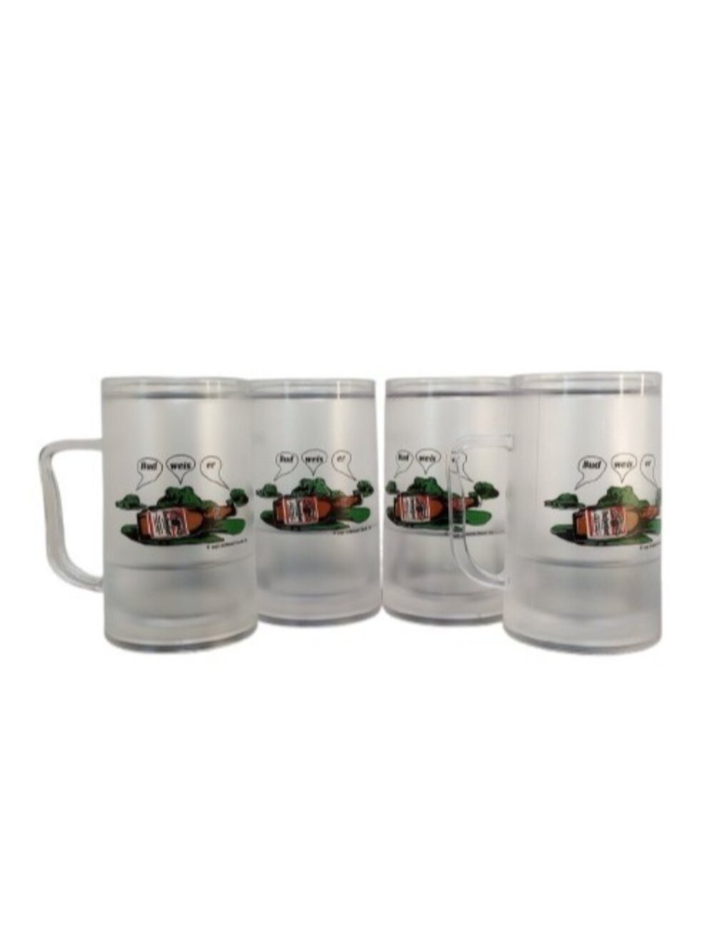 1996 Budweiser Frogs Freezer Mugs Cups Vintage 90s Beer Advertising Set of 4
